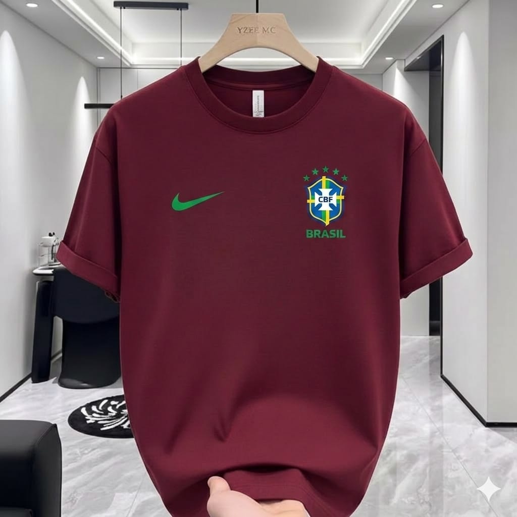 Brazil Maroon - FIFA Premium Drop shoulder Chian T-shirt