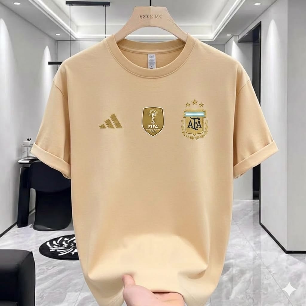 Argentina Beige - FIFA Premium Drop shoulder Chian T-shirt