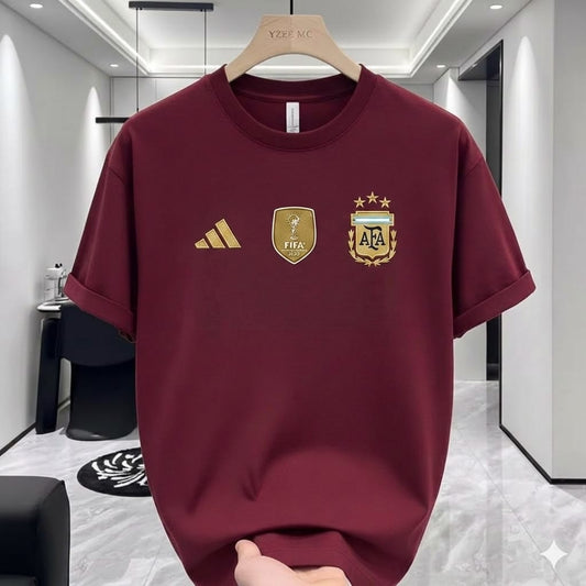 Argentina Maroon - FIFA Premium Drop shoulder Chian T-shirt