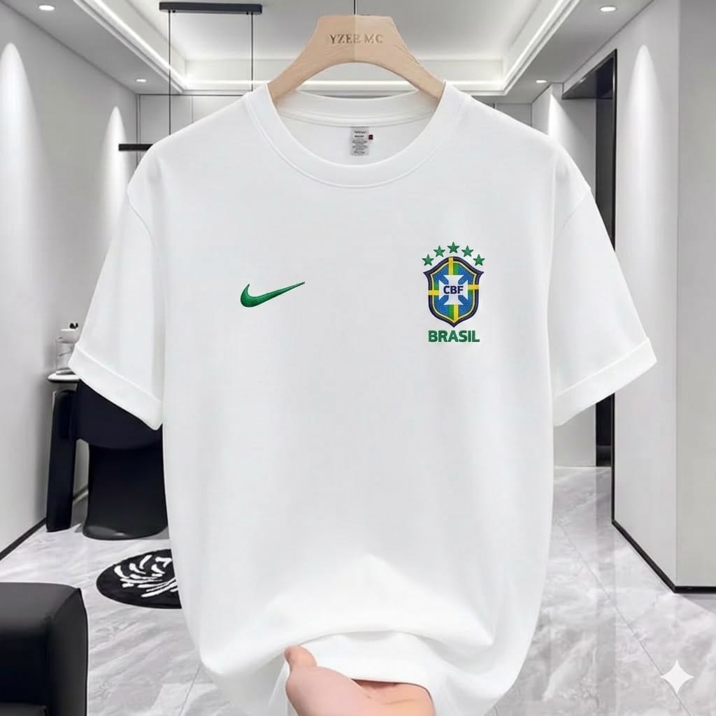 Brazil White - FIFA Premium Drop shoulder Chian T-shirt